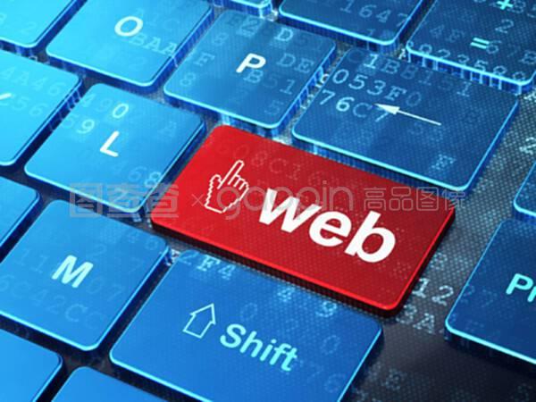 網絡開發概念鼠標光標和計算機鍵盤上的網絡